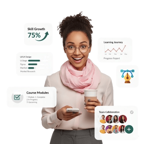 A person learning English online